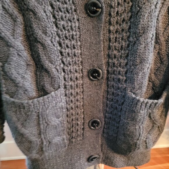 Emerson Fry Cozy Cable Cardigan - Alpaca - Charcoal - Picture 7 of 15